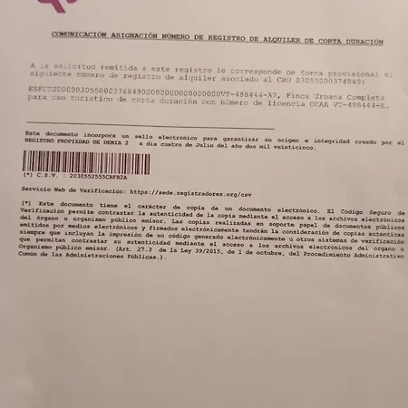 Hébergement de vacances Urbanizacion Alhambra Registro Dénia